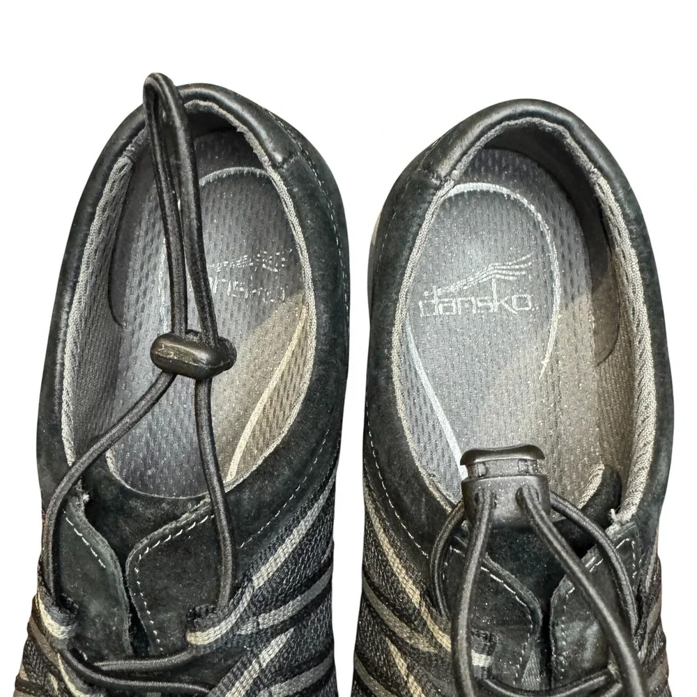Dansko Shoes Womens Size 9.5 Gray Leather Mesh Lace Up Comfort Walking Sneakers